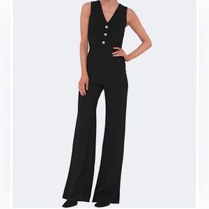 Wide Leg Sleeveless Lace Back Jumpsuit. Slimming and sexy back